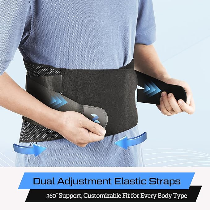NEENCA Lower Back Brace for Lower Back Pain Relief, Medical Grade Lumbar Support Belt for Women Men, Herniated Disc,Lumbar Strain,Sciatica, Scoliosis (Black, Medium)