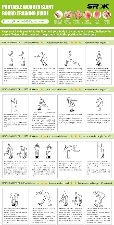 Portable Slant Board for Calf Stretching, 350 Lbs Weight Capacity, Adjustable Wooden Incline Board for Calf Stretcher, Physical Therapy Equipment for Leg, Knees, Heel, Ankle (Blue)