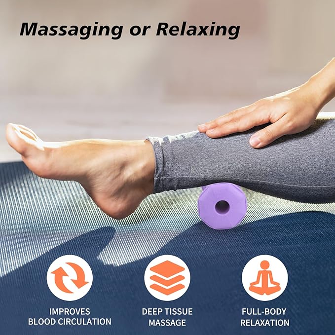 Plantar Fasciitis Relief,Foot Roller,Foot Massager Roller for Deep Tissue Muscle Massage,Portable Reflexology Tool-Purple