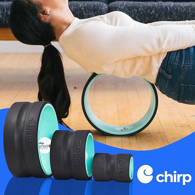 Chirp Wheel Foam Roller - Targeted Back Foam Roller for Back Pain Relief, Deep Tissue Muscle Massage, Trigger Point Round High Density for Physical Therapy & Exercise, 3-Pack Mint