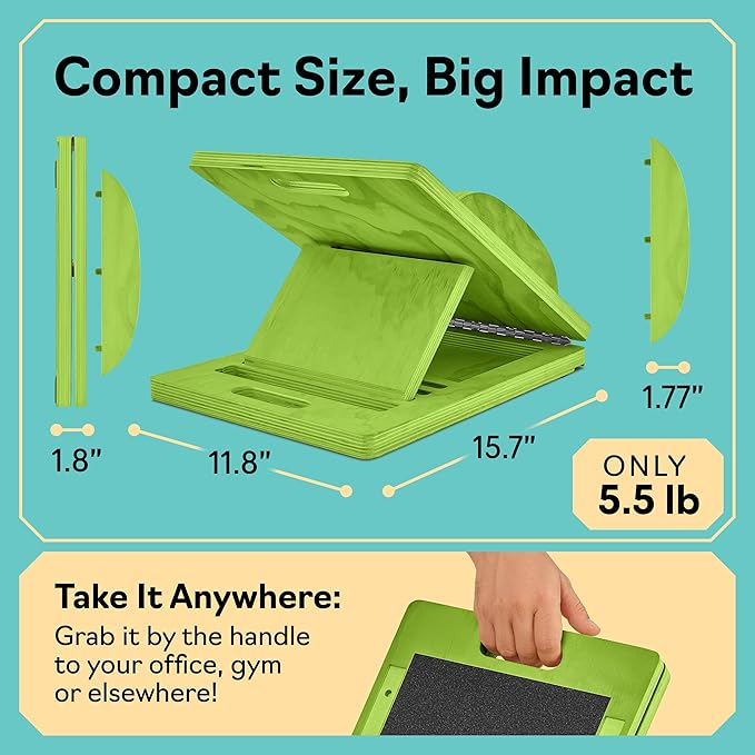 Slant Board with 6 Incline Angles - Transforms Into a Balance Board - Premium Calf Stretcher and Wobble Board for Effective Calf Stretching and Squats