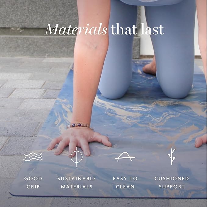 Shakti Warrior Suede yoga mat - Premium Printed Natural Eco-friendly Non-Slip Mat Great for Hot Yoga, Pilates, Workouts (72 inch x 24 inch x 3mm thick)