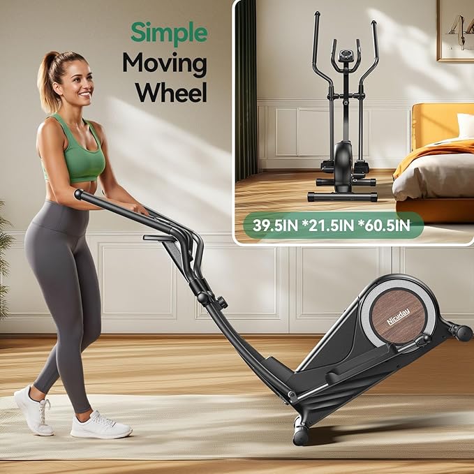 Niceday Elliptical Exercise Machine, Elliptical Machine for Home, Magnetic Elliptical Trainer with 15.5IN-19IN Stride, 16 Resistance Levels, 400LBS Loading Capacity, Support Kinomap APP