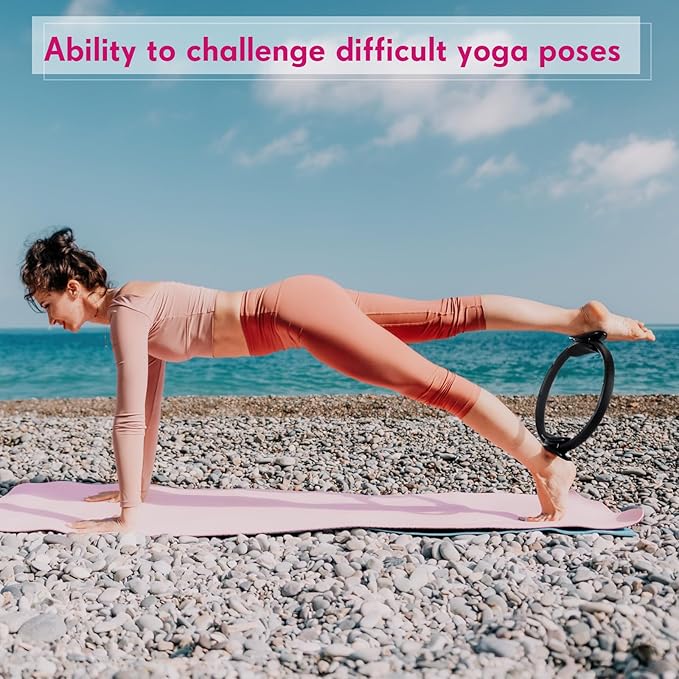 Syhood Pilates Ring 11. 81 Inch Pilates Circle Yoga Ring Magic Lightweight Flexible Workout Equipment for Fitness Physical Therapy Resistance Exercise Arms Legs