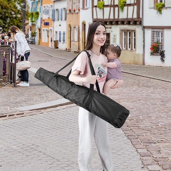 COOLBEBE 45 Inch Tripod Carrying Case - 45x7x7 Inch Storage Bag for Light Stands, Fishing Rods, Tent Poles, and Camera Gear, Water Resistant, Black