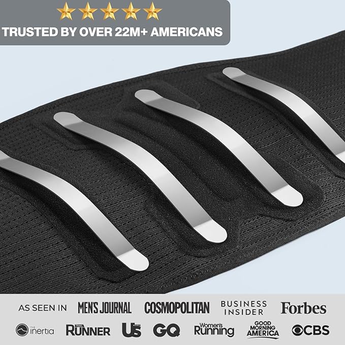 NEENCA Back Brace for Lower Back Pain Relief with Bionic Support System, Lumbar Support Belt for Women&Men with Lumbar Pad, Breathable 3D Knit Fabric for Herniated Disc, Sciatica, Scoliosis... -Black