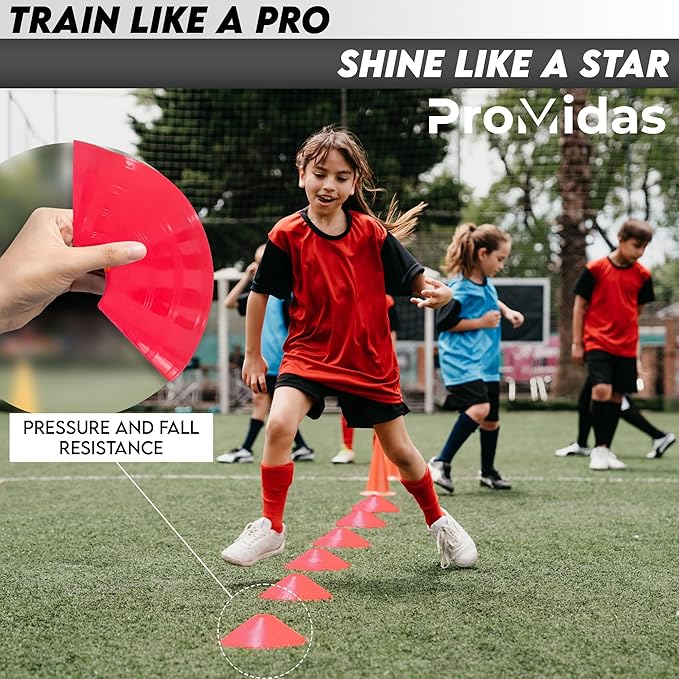 Mini Cones for Sports - Better Space Utilization - Comes with Shoulder Strap - for Agility Training Drills (Orange - 25 Pack)