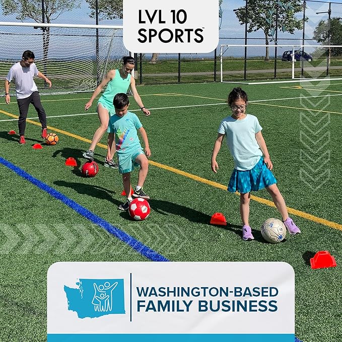 LVL10 Pro Training Cones - 2" Mini Soccer Cones for Sports Training - for Basketball, Football, Basketball and Agility Drills - Soccer Field Markers That Won't Crack, Slide or Fly