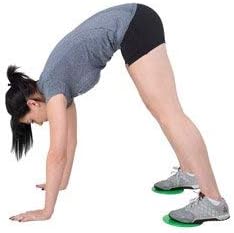 Synergee Core Sliders. Dual Sided Use on Carpet or Hardwood Floors. Abdominal Exercise Equipment