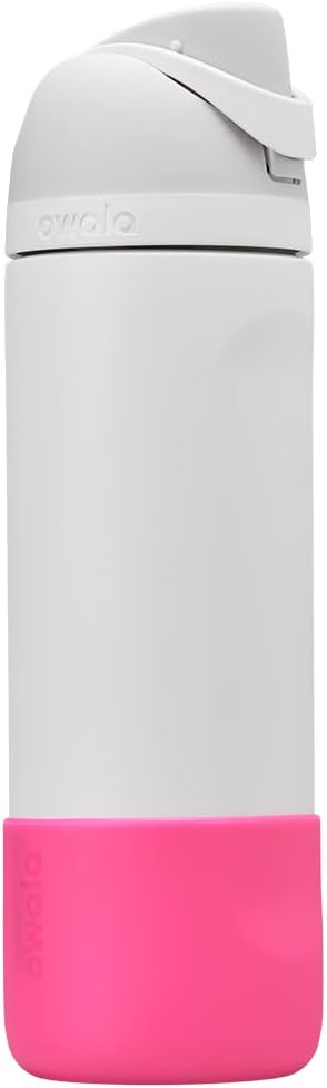 Owala Silicone Water Bottle Boot, Anti-Slip Protective Sleeve Cover for 24-oz FreeSip, Twist, and Flip Stainless Steel Water Bottles, Bright Pink