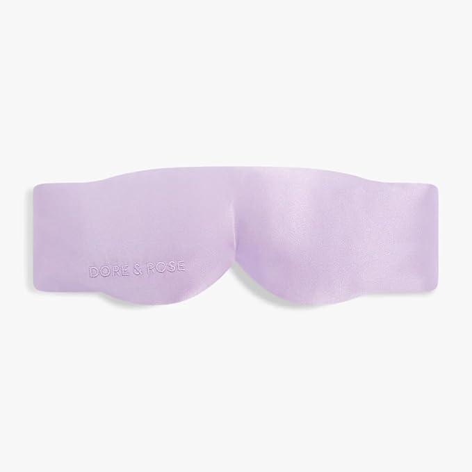 Dore & Rose Aura Sleep Mask, 100% Light Blocking Mulberry Silk Eye Mask (23 Momme), Extra Room for Lashes, Reduces Eye Bags & Dark Circles, Adjustable Travel Deep Sleep Mask for Men & Women (Purple)