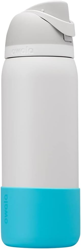 Owala Silicone Water Bottle Boot, Anti-Slip Protective Sleeve for Water Bottle, Protects FreeSip and Flip Stainless Steel Water Bottles, 32 Oz, Bright Blue