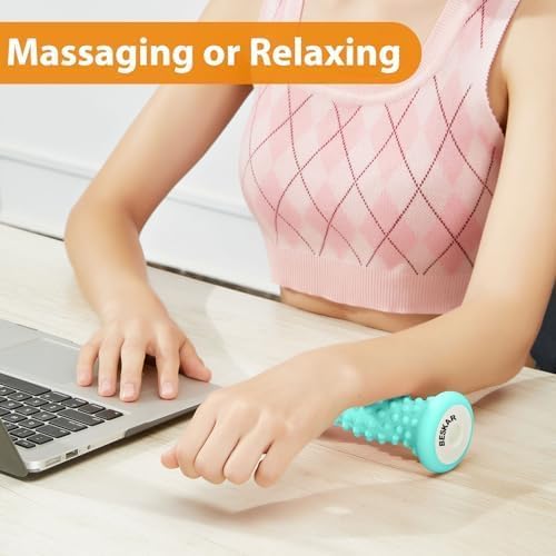 BESKAR Foot Massage Roller for Plantar Fasciitis Relief, Portable Deep Tissue Muscle Massage, Arch and Heel Pain Relief, Trigger Point Therapy Reflexology Tool