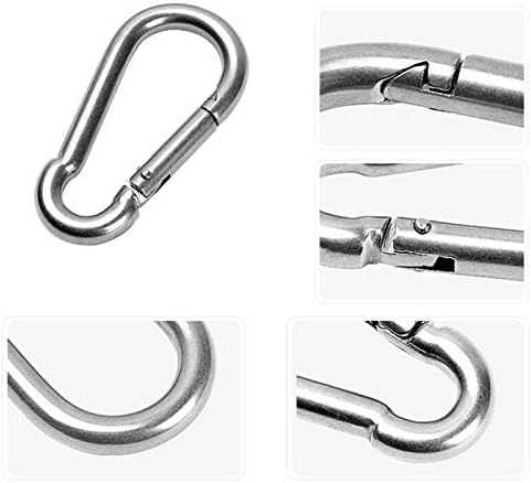 3.1 Inch M8 Steel Spring Snap Hook, Holds to 396lb/180kg (Max) for Gym,Exercise Machine, Heavy Duty Clip Keychainr, Set of 4