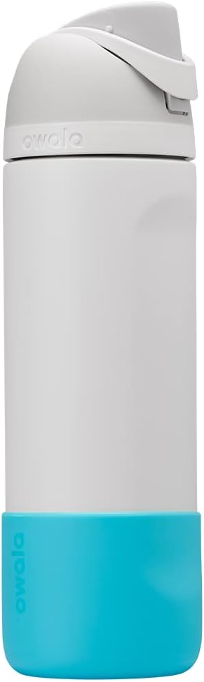 Owala Silicone Water Bottle Boot, Anti-Slip Protective Sleeve for Water Bottle, Protects FreeSip or Flip Stainless Steel Water Bottles, 24 Oz, Bright Blue