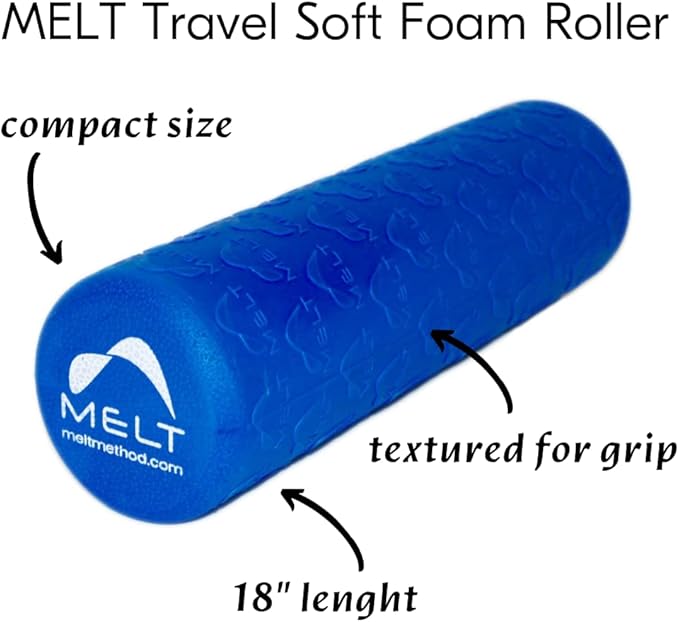 MELT Method 18 Inch Travel Soft Foam Roller- Half The Length of The MELT Full Body Roller