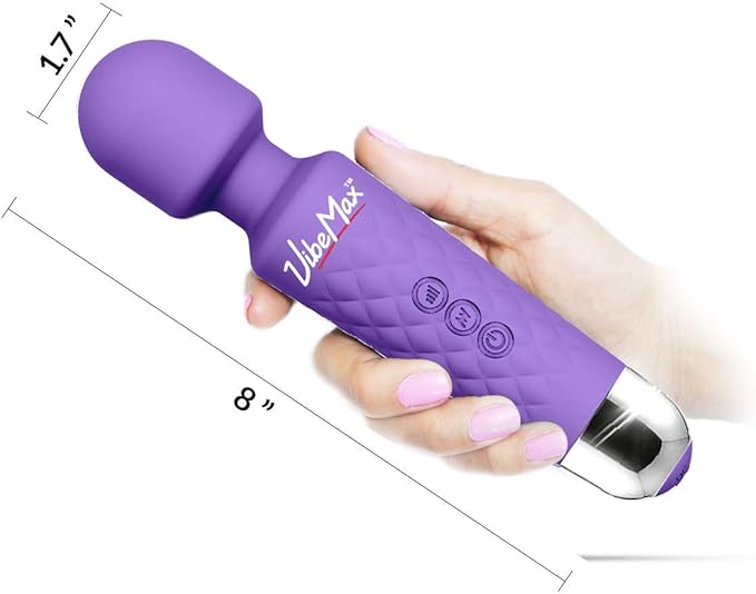 Rechargeable Personal Massager - Powerful Multi Speed Vibration - Whisper Quiet - Waterproof - for Muscle Tension Relief in Neck, Back, Shoulders, Legs and Feet - Purple