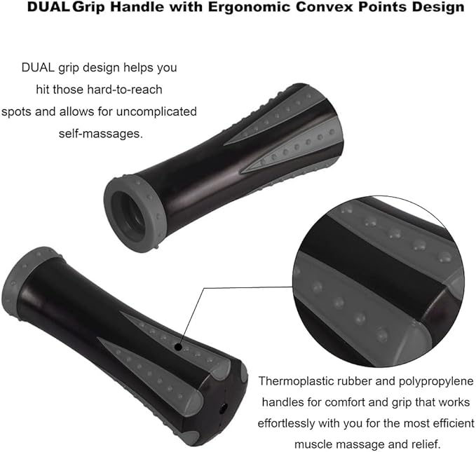 Yansyi Body Massage Roller Stick for Athletes - Release Myofascial Trigger Points Reduce Muscle Soreness Tightness Leg Cramps & Back Pain for Physical Therapy & Recovery (Gray)