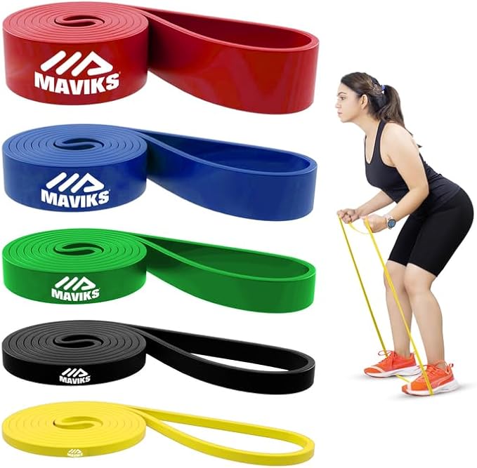 Exercise Resistance Bands for Working Out Set of 5 for Women and Men, Stretch Bands for Exercise, Physical Therapy, Arms Legs Workout, Stretching, Home Fitness