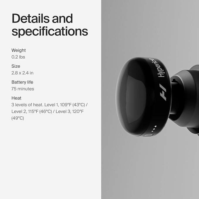 Hyperice |Hypervolt Go 2 Handheld Percussion Massage Gun Featuring Quiet Glide Technology, 3 Speeds, 2 Interchangeable Heads | Hypervolt Heated Head Attachment for All Hypervolt Models| Bundle