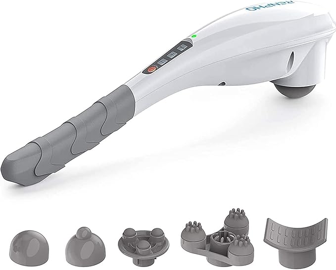 RENPHO Rechargeable Handheld Back Massager, Cordless Electric Neck Massage Tool for Shoulder, Foot, Leg, Calf, Gifts for Women and Men