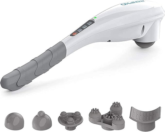 RENPHO Rechargeable Handheld Back Massager, Cordless Electric Neck Massage Tool for Shoulder, Foot, Leg, Calf, Gifts for Women and Men