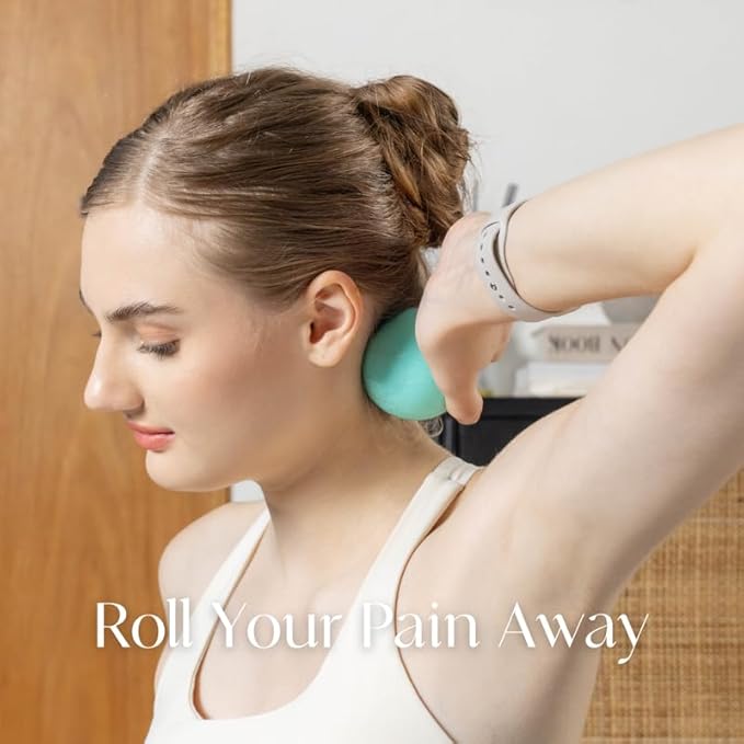 Tumaz Massage Ball & Foot Roller 3-in-1 Set with Spiky Ball, Lacrosse Ball, Massage Roller - Ergonomic Design to Relieve Plantar Fasciitis, Foot Massager for Deep and Superficial Muscle Pain