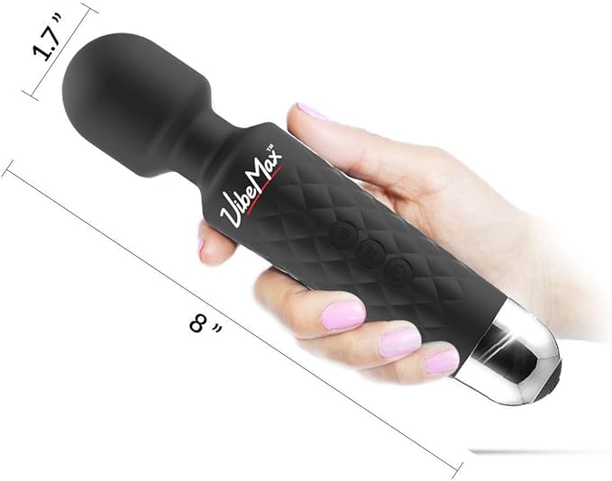 Rechargeable Personal Massager - Powerful Multi Speed Vibration - Whisper Quiet - Waterproof - for Muscle Tension Relief in Neck, Back, Shoulders, Legs and Feet - Black