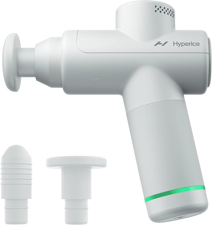 Hyperice |Hypervolt Go 2 Handheld Percussion Massage Gun Featuring Quiet Glide Technology, 3 Speeds, 2 Interchangeable Heads | Hypervolt Heated Head Attachment for All Hypervolt Models| Bundle
