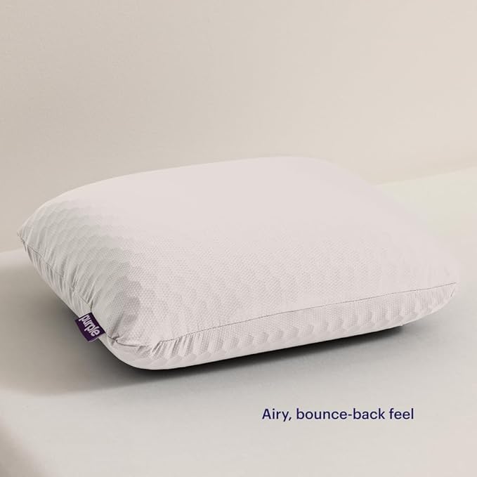 Purple Harmony Anywhere Pillow - Travel/On-The-Go, Hex Grid & Talalay Latex Core - No Pressure Support, Stays Cool, Compact & Lightweight for Easy Travel