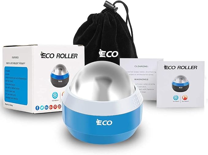 iECO Cryosphere Cold Massage Roller Ball - Massage Ball for Cold & Heat Relief, Myofascial Release, Trigger Point Therapy, Muscle Knots - Deep Tissue Ice Massager