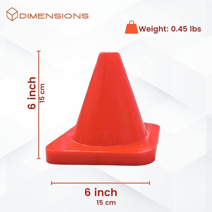 6in/9in/12in/28in Heavy Duty Agility Training Cones for Sports & Kids Coaching, Field Markers for Motorcycle, Bikes, Traffic, Basketball, Soccer Drills, Durable, Multipurpose, Adjustable