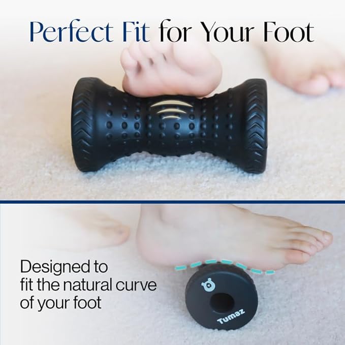 Tumaz Foot Roller for Plantar Fasciitis Relief，Foot Massage Roller for Alleviate Planter Fasciitis Pain,Arch Pain,Trigger Points & Deep Tissue, Portable - Reflexology Tool,Black