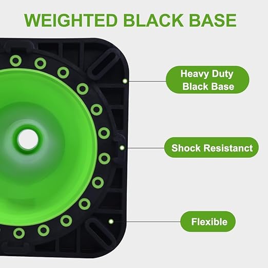 BESEA 18 Inch Fluorescent Green Traffic Cones with 6" Reflective Collar, High Visibility Safety Cones for Road, Parking, Construction, Sports Training (4 Pack)