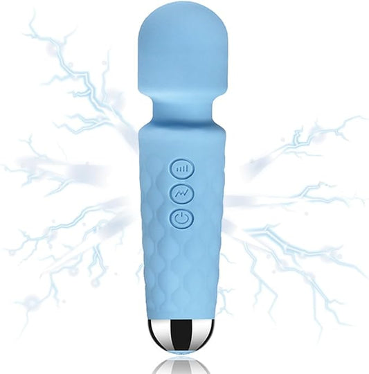 Handheld Electric Back Massager Muscle Relaxation - Relaxes Muscles - Eliminates Fatigue - for Body, feet and arms - Multiple Frequencies and Modes (Light Blue)