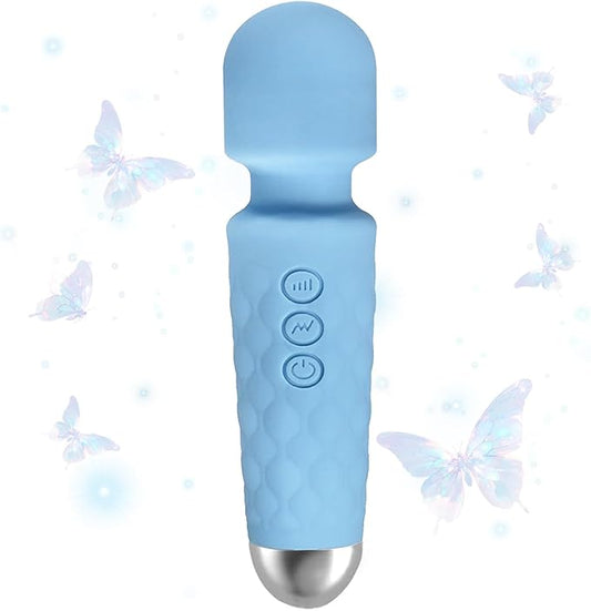 Mini Massager for Travel - Lightweight Design, Silicone case, Multi-Frequency Modes for Neck, Shoulders, Back and Legs, Waterproof Design, Travel Essential(Ice Blue)