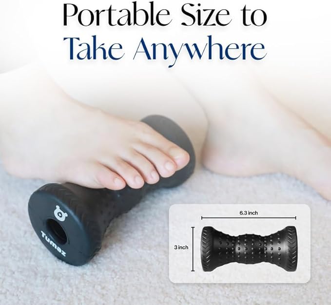 Tumaz Foot Roller for Plantar Fasciitis Relief，Foot Massage Roller for Alleviate Planter Fasciitis Pain,Arch Pain,Trigger Points & Deep Tissue, Portable - Reflexology Tool,Black