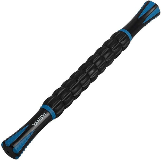 Yansyi Muscle Roller Stick for Athletes - Body Massage Stick - Release Myofascial Trigger Points Reduce Muscle Soreness Tightness Leg Cramps & Back Pain for Physical Therapy & Recovery (Blue 1)