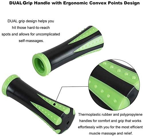 Yansyi Muscle Roller Stick for Athletes - Body Massage Roller Stick - Release Myofascial Trigger Points Reduce Muscle Soreness Tightness Leg Cramps & Back Pain for Physical Therapy & Recovery (Green)