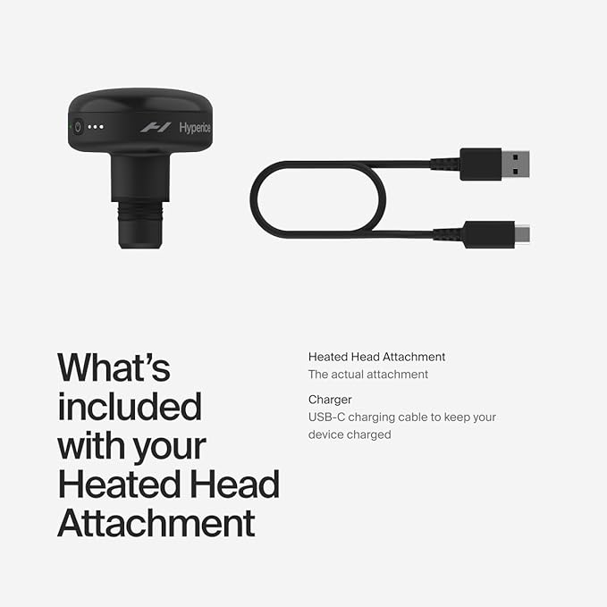 Hyperice |Hypervolt Go 2 Handheld Percussion Massage Gun Featuring Quiet Glide Technology, 3 Speeds, 2 Interchangeable Heads | Hypervolt Heated Head Attachment for All Hypervolt Models| Bundle