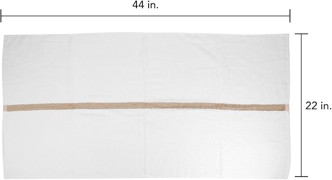 Arkwright White Bath Gym Towel - Pack of 6 - Bulk 100% Cotton Soft Quick Dry Sweat Absorbent Hotel Quality Towels for Workout, Bathroom, Spa, Pool, 22 x 44 in, Beige