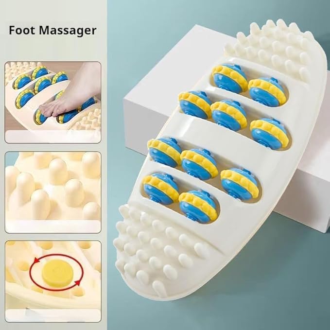 2025 New Foot Massager Roller for Plantar Fasciitis Relief, Dual Foot Acupressure Therapy for Pain Relief, Stress Relief and Improved Circulation, Portable Reflexology Tool for Home and Office Use