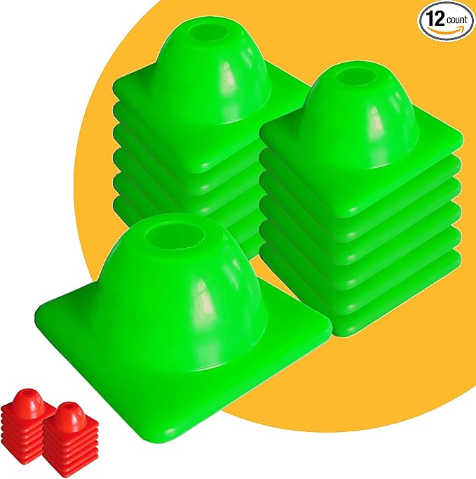 2 inches Heavy Duty Agility Training Cones for Sports & Kids Coaching, Field Markers for Motorcycle, Bikes, Traffic, Basketball, Soccer Drills, Durable, Multipurpose, Adjustable