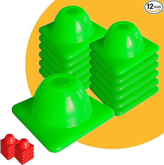 2 inches Heavy Duty Agility Training Cones for Sports & Kids Coaching, Field Markers for Motorcycle, Bikes, Traffic, Basketball, Soccer Drills, Durable, Multipurpose, Adjustable