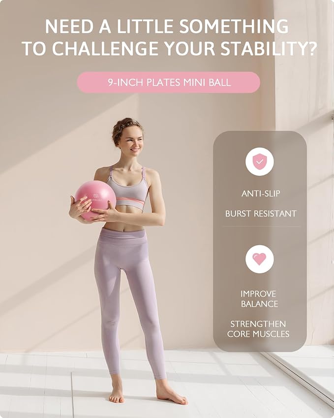 LIONSCOOL Pilates Ring Set – 14" Anti-Deformation Magic Circle with Padded Handles, Mini Ball, Resistance Bands, Guide & Bag