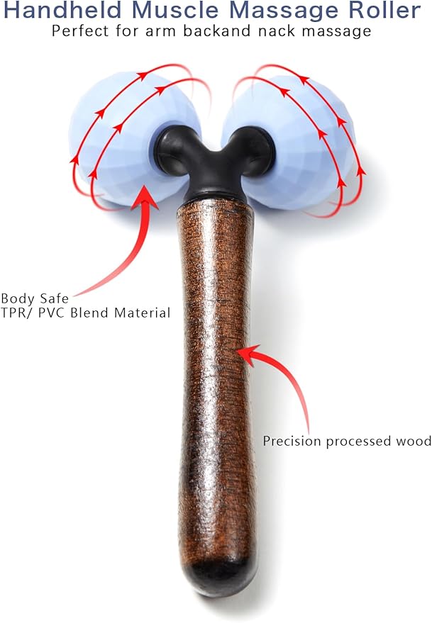 Relax Massage Roller，Handheld Total Body Massager Tools for Back, Neck, Foot, Calf, Leg, Arm & Deep Tissue Massager Relief for Sore Muscles