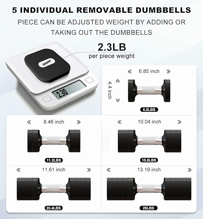 15LB 20LB 40LB 50LB Adjustable Dumbbell Set Free Weights Dumbbells Set for Women Men Hand Weights Sets Adjust Dumbbell Weight Sets for Home Gym Exercise Workout Strength Training Equipments