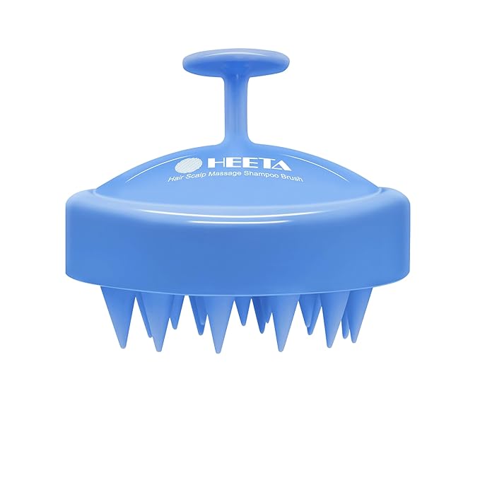 HEETA Shampoo Scalp Brush Massager Hair Growth, Scalp Scrubber with Soft Silicone Bristles for Hair Growth & Dandruff Removal, Hair Brush for Scalp Exfoliator, Royal Blue