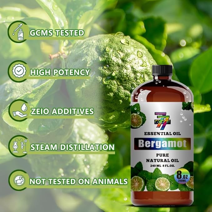 Bergamot Essential Oil (8 oz / 240 ml) – Bergamot Oils for diffusers, humidifiers, Home Baths, Cleaning Products, Yoga, DIY Soaps and DIY Scented Candles