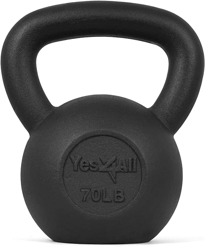 Yes4All 5-80 lbs Cast Iron Kettlebell for Dumbbell Weights Exercises, Gym, Full Body Home Workout Equipment, Push up, Grip and Strength Training